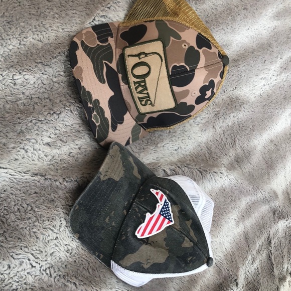 Two fly fishing baseball caps. Great condition.  Orvis and Simms branded. - Picture 1 of 7